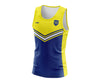 Custom Singlet Blue, White & Yellow Chevron